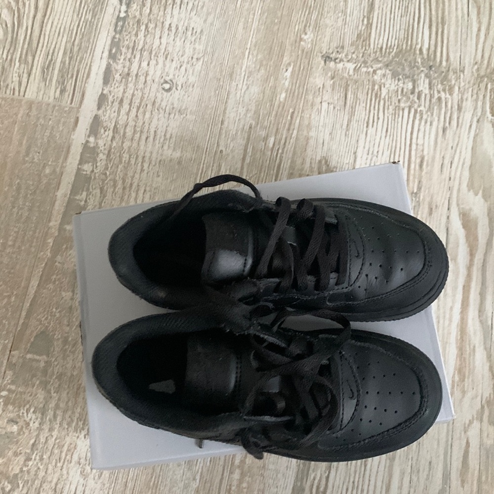 Kids all black air force ones size 12C